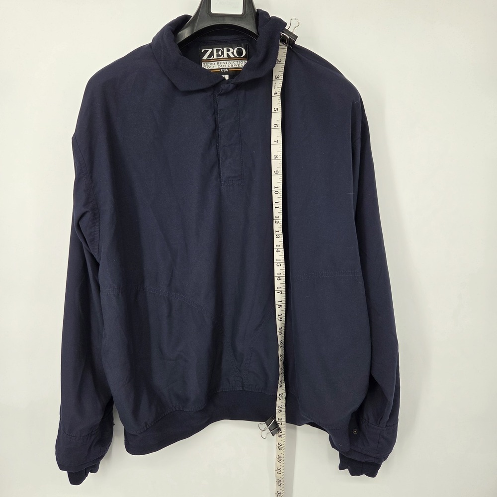Zero Restriction 1/4 Snap Pullover Long Sleeve Windbreaker Men's Large Navy Blue - Picture 3 of 7